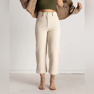 Soluna Collective Waffle Knit Thermal Pants Cream 100% Organic Cotton Size 6